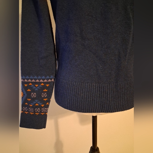 Sundance Fair Isle Navy Blue Merino Wool Women's Sweater - Picture 6 of 11